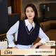 EP雅瑩女裝 通勤設(shè)計(jì)感假兩件針織背心襯衫夏季商場(chǎng)同款2107A 藍(lán)色 M