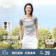森馬（Semir）短袖t恤女短款假兩件百搭上衣25夏裝顯瘦U領(lǐng)套頭衫109325100015