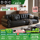 DDC極簡黑糖全真皮沙發(fā)客廳直排2025年新款復(fù)古風(fēng)黑色頭層牛皮藝沙發(fā) 雙扶手單人位 S級生態(tài)牛皮+迪熙太空云坐感座包