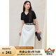 獨束大碼女裝牛仔半身裙2025夏季新品通勤時尚復(fù)古提花簡約裙子 牛仔白 2XL （尺碼：4）