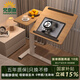 梵奈森 氣動升降床邊桌 折疊翻轉(zhuǎn)工作臺 可移動電腦桌易收納小戶型 氣動升降|雙面翻轉(zhuǎn)|木紋色