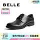 百麗正裝鞋男皮鞋牛皮圓頭婚鞋商務(wù)休閑皮鞋3UX01CM5 黑色 42 (260mm)