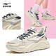 鴻星爾克（ERKE）休閑鞋女子夏季簡(jiǎn)約透氣老爹鞋輕便軟底運動(dòng)鞋女鞋 蒼野灰/粉刷灰 37