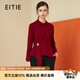 愛特愛（EITIE）秋冬新款商場同款時尚立領(lǐng)收腰短上衣套頭女羊毛打底衫6013722 紅蔓61 M 160