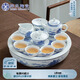 蘇氏陶瓷（SUSHI CERAMICS）國潮青花功夫茶具大套組儲水托盤三才蓋碗泡茶壺禮盒裝薄胎茶杯