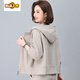初徑連帽衛衣外套新款小個(gè)子媽媽短款休閑寬松拉鏈開(kāi)衫上衣運動(dòng)款 燕麥色單件上衣 2XL 【建議135-150斤】