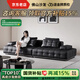 意式極簡(jiǎn)勞倫斯沙發(fā)客廳別墅直排黑色真皮沙發(fā)現(xiàn)代大戶型佛山沙發(fā) 3.36米直排【高承重金屬底架開(kāi)透視網(wǎng)】 【全真皮覆蓋】加厚摔紋小黃牛皮