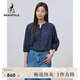 beanpole濱波  春夏新款女士商務(wù)優(yōu)雅春夏印花七分袖襯衫 藏青色 M 165/88A