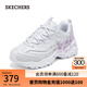 斯凱奇（Skechers）2025夏季新款女鞋熊貓鞋厚底增高老爹耐磨休閑鞋熊貓鞋150530 炭灰色1/LGLV 38