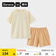 蕉內（Bananain）王一博同款305H純棉睡衣男女士100%棉情侶家居服短袖短褲套裝夏季 【短褲款素色-女】檸糖黃 M