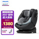 飛利浦艾博ALBA兒童安全座椅嬰兒0-12歲360度旋轉(zhuǎn)isize認(rèn)證3C認(rèn)證幻影黑
