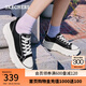 斯凱奇（Skechers）七夕情人節(jié)禮物女鞋夏季潮流百搭透氣時尚板鞋帆布鞋 黑色/BLK 38