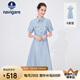 Navigare意大利小帆船女士短袖襯衫裙中長(zhǎng)款連衣裙2322874504 藍(lán) M 