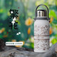 大卡純鈦保溫壺燜茶壺大容量悶茶壺悶泡壺溫水壺純鈦保溫壺家用保溫瓶 白繁花【純鈦+純鈦茶隔】1.5L