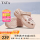他她（TATA）2025夏商場同款休閑洞洞鞋女百搭拖鞋新款 粉色 37 （36/37可穿）
