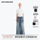 ANN ANDELMAN【膩膩同款】官方直營(yíng)春夏新款修身t恤 疊褶短袖上衣 白色 S