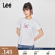 Lee25春夏新品標(biāo)準(zhǔn)版圓領(lǐng)蝴蝶圖案印花女短袖T恤休閑LWT0098704LE 白色 M
