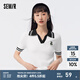 森馬針織衫女短款緊身刺繡套頭衫氣質(zhì)夏撞色polo領(lǐng)毛衫女生 本白10102 160/84A/M