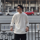 牧唯黑白純色重磅打底長袖衫男士春秋新款寬松休閑基礎(chǔ)內(nèi)搭棉體恤上衣 白色 寬松拍大一碼 XL [建議125-145斤]