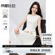 尚都比拉赫本風(fēng)優(yōu)雅連衣裙女夏季時尚通勤中長裙垂感氣質(zhì)裙子女 白色 M
