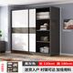 馨恒坊【包安裝】衣柜家用臥室出租房屋用小戶型推拉門簡易儲物兩門柜子 黑灰色 長120cm高180cm