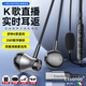 essonio品牌【帶聲卡實時耳返】全民k歌耳機有線半入耳式帶麥唱歌直播錄歌通話專用修音變聲Type-C接口 【自帶聲卡Type-C】黑色半入耳式