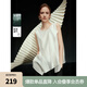 ELLE【純白秩序】荷葉邊醋酸無(wú)袖小衫女2025夏新款天絲雪紡白襯衫 白色 L