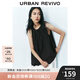 UR2025夏季新款女裝時(shí)尚休閑肌理感無袖罩衫襯衫UYY250044 正黑 M