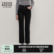Teenie Weenie【輕暖絨】小熊女裝簡約風(fēng)秋牛仔褲九分褲黑色直筒褲 黑色 S (160)