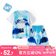 舒貝怡兒童衣服短袖套裝夏男女童籃球服假兩件運(yùn)動(dòng)服中大童裝班服藍(lán)140