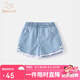 班喜迪女童夏裝褲子2025新款洋氣寶寶寬松褲薄款小童裝夏季兒童牛仔短褲 藍(lán)色 110