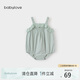 babylove【清倉】女寶寶吊帶包屁衣夏季薄款純棉紗布三角哈衣甜美花邊夏裝