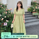 惟友大碼連衣裙胖妹妹夏裝大碼女裝胖mm溫柔飄逸蛋糕裙 橄欖綠 4XL 【尺碼偏大】 建議190-220斤