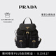 PRADA/普拉達【七夕禮物】女士小號Re-Nylon雙肩背包女包 黑色-金色徽標