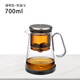 邦田（Bonston）飄逸杯一鍵過濾磁吸泡茶壺茶水分離簡約玻璃內膽茶具套裝高檔禮盒 透明色700ml+恒溫寶