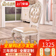 法莉娜 歐式餐桌椅實(shí)木皮椅子法式雕花軟包椅餐廳家具AC67 D款 餐椅 實(shí)木框架
