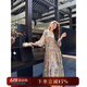 三吉黑花【蟬翼】國風新中式重工燒花兩件套連衣裙裙子女夏2025新 霓彩 L