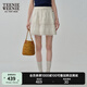 Teenie Weenie小熊春夏季法式設(shè)計(jì)感蕾絲塔克條半身裙甜美短裙女裝 B-白色 M