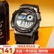 卡西歐（CASIO） 卡西歐(CASIO)電子表 男士多功能運動(dòng)防水手表夜光學(xué)生表 黑盤(pán)橡膠帶AE-1000W-1B