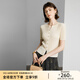 顏域簡約百搭針織衫短袖女2024新款夏季修身優(yōu)雅通勤氣質(zhì)V領(lǐng)上衣 杏色 L/40