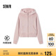 森馬（Semir）外套女短款插肩袖小個子潮2024冬季加絨緊身連帽夾克109724108015