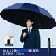 紅葉雨傘12骨加大男士加固防風(fēng)折疊晴雨兩用傘三折黑膠防紫外線(xiàn)太陽(yáng)傘 藏青色