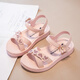 G.DUCKKIDS2025夏季女童涼鞋大小童公主鞋小學(xué)生軟底沙灘鞋百搭平底蝴蝶涼鞋 粉紅色 L55 26 內長(cháng)16.3