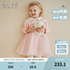 戴維貝拉（DAVE＆BELLA）兒童連衣裙幼兒公主裙小童網(wǎng)紗裙女童裙子秋季新款童裙女孩衣服 淺粉色【現(xiàn)貨】 110 cm（建議身高100-110cm）