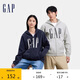 GAP男女裝秋季款印花字母logo抓絨連帽衛(wèi)衣休閑外套660128