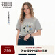 Teenie Weenie小熊T恤女2025年夏季新款清新活力甜美刺繡圓領(lǐng)短袖T恤上衣女