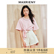 MAXRIENY精致休閑感蝴蝶結(jié)綁帶t恤修身顯瘦上衣女 薔薇粉 M 02/36