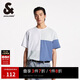 杰克·瓊斯（JACK&JONES） 春季款舒適休閑百搭純棉潮流百搭拼色圓領(lǐng)短袖T恤男裝225201087