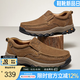 駱駝（CAMEL）男鞋新款韌磨砂牛皮止滑耐磨樂福套腳經(jīng)典休閑皮鞋男 G13A307157咖啡 40