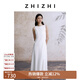 致知ZHIZHI 叢花令 一字領(lǐng)T恤料簡約A字連衣裙女夏2025新款 雅白 M